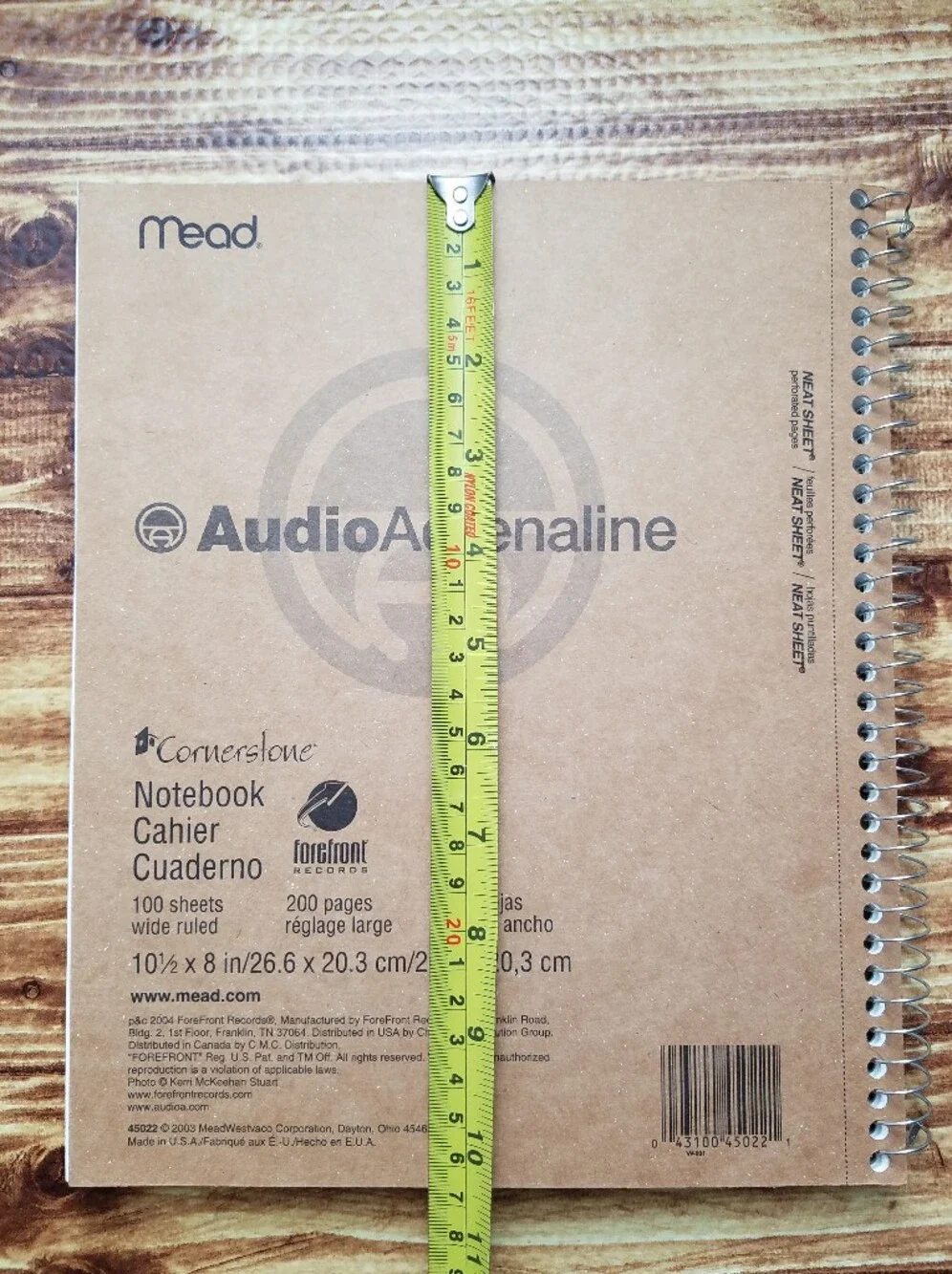 Audio Adrenaline Spiral Notebook Set Wide Ruled Sheets 2004 Christian Music Y2K